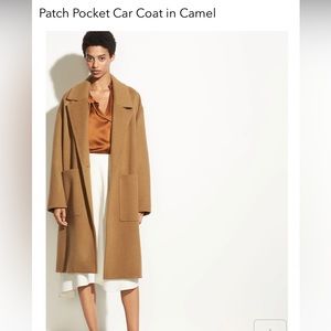 Vince Patch Pocket Car Jacket in Color Camel